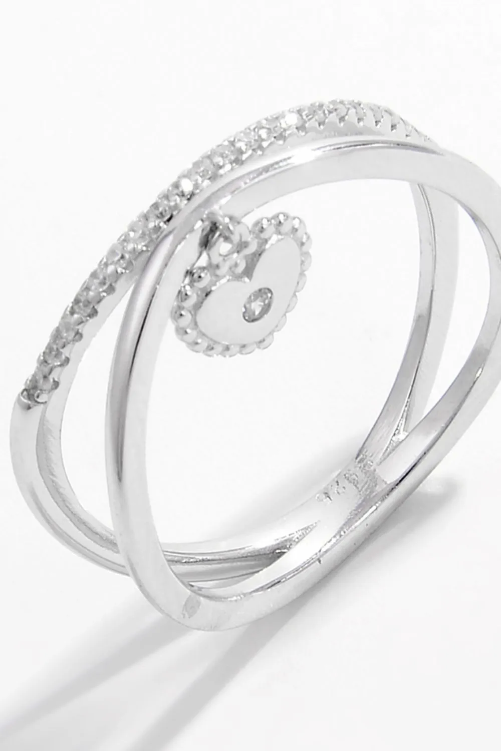 925 Sterling Silver Zircon Heart Charm Ring sold by Charming Charlie product image thumbnail 4
