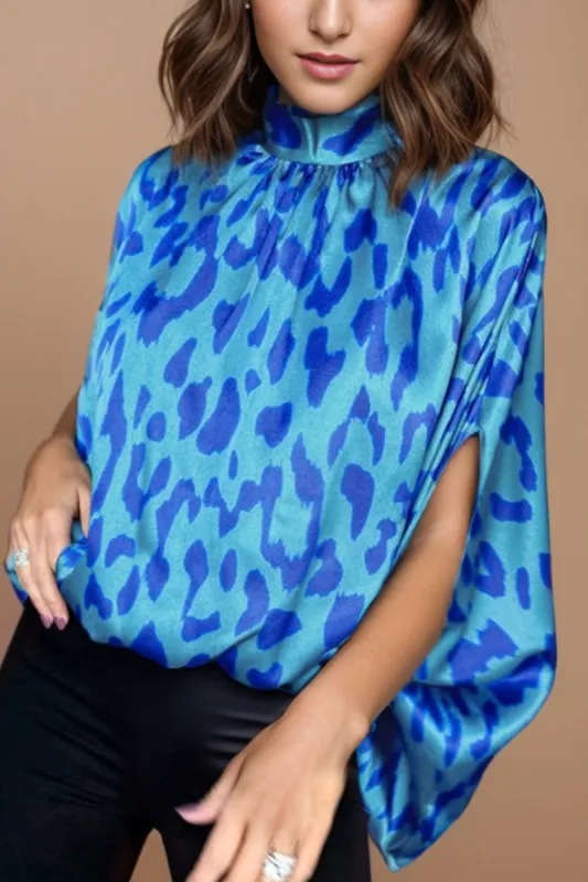 Printed Turtleneck Half Sleeve Blouse sold by Charming Charlie