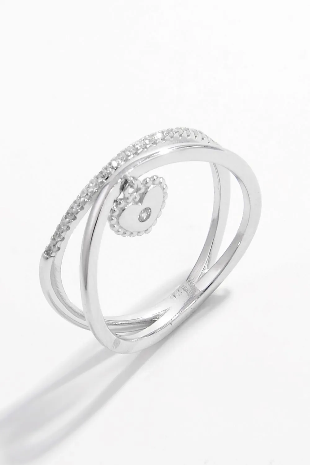 925 Sterling Silver Zircon Heart Charm Ring sold by Charming Charlie product image thumbnail 2