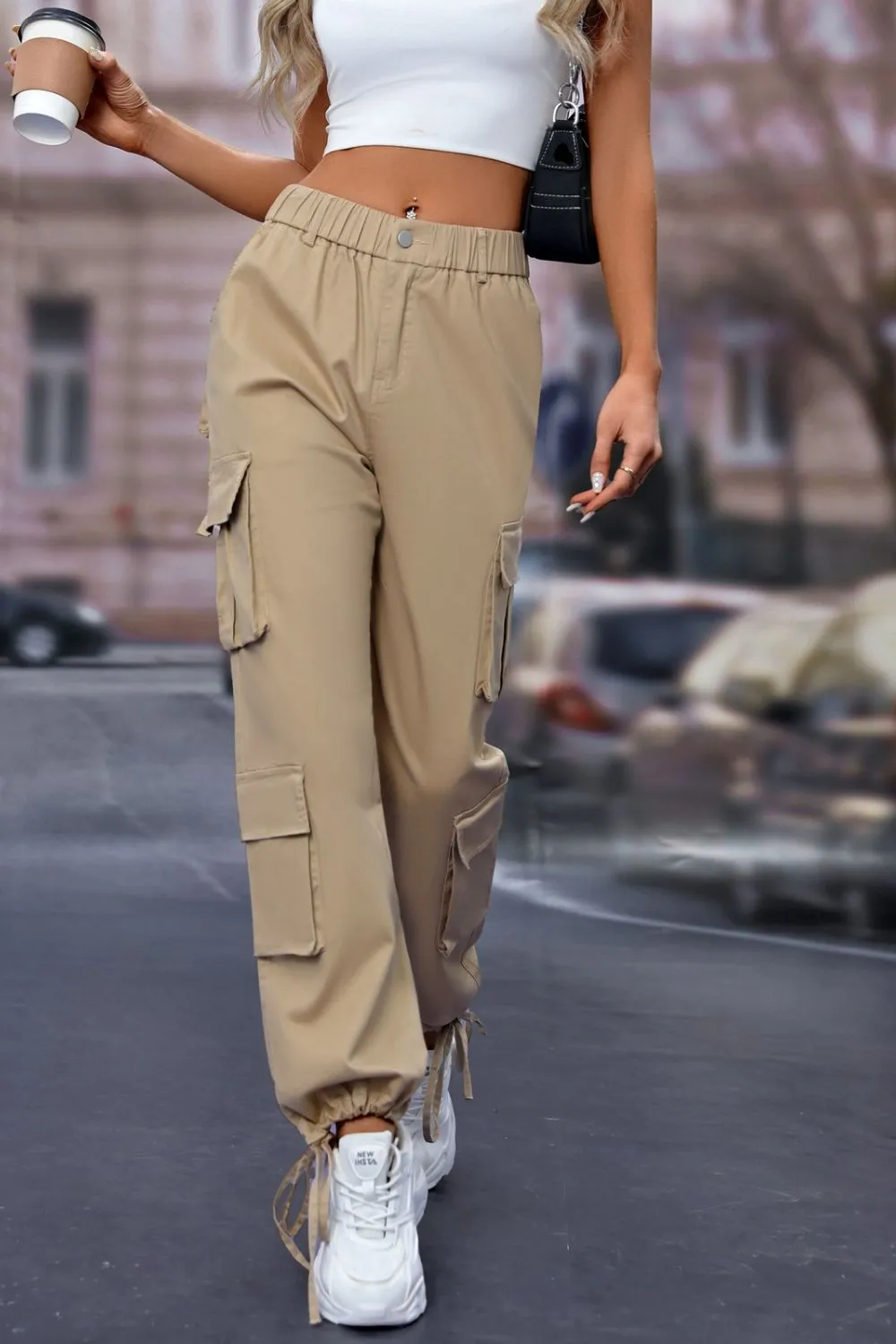 Elastic Waist Cargo Pants sold by Charming Charlie product image thumbnail 4