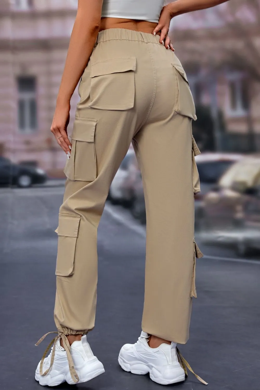 Elastic Waist Cargo Pants sold by Charming Charlie