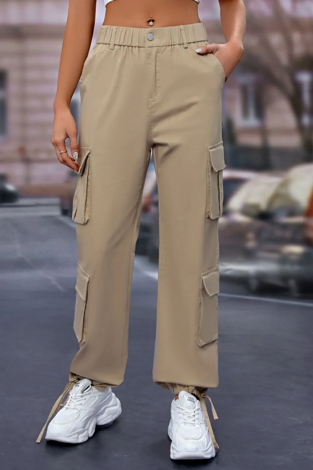 Elastic Waist Cargo Pants sold by Charming Charlie product image thumbnail 3