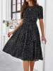 Printed Round Neck Short Sleeve Dress sold by Charming Charlie