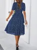 Printed Round Neck Short Sleeve Dress sold by Charming Charlie