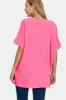 Zenana V-Neck Center Seam Short Sleeve Top sold by Charming Charlie