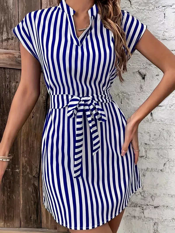 Tied Striped Cap Sleeve Mini Dress sold by Charming Charlie