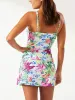 Printed Spaghetti Strap Top and Skirt Swim Set sold by Charming Charlie