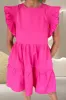 Ruffled Round Neck Cap Sleeve Mini Dress sold by Charming Charlie