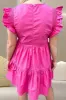 Ruffled Round Neck Cap Sleeve Mini Dress sold by Charming Charlie