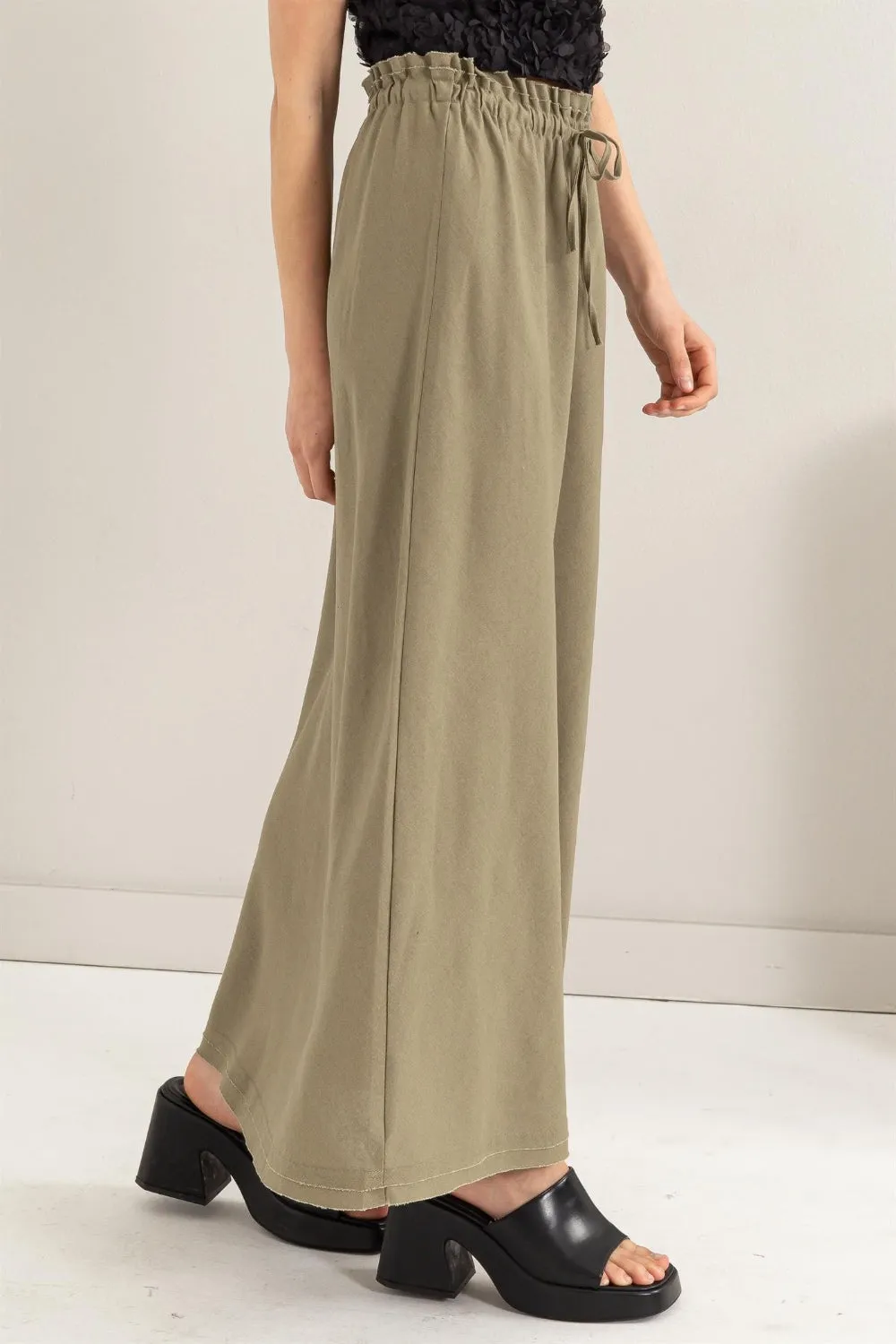 HYFVE Drawstring Washed Linen Maxi Skirt sold by Charming Charlie product image thumbnail 4