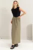 HYFVE Drawstring Washed Linen Maxi Skirt sold by Charming Charlie