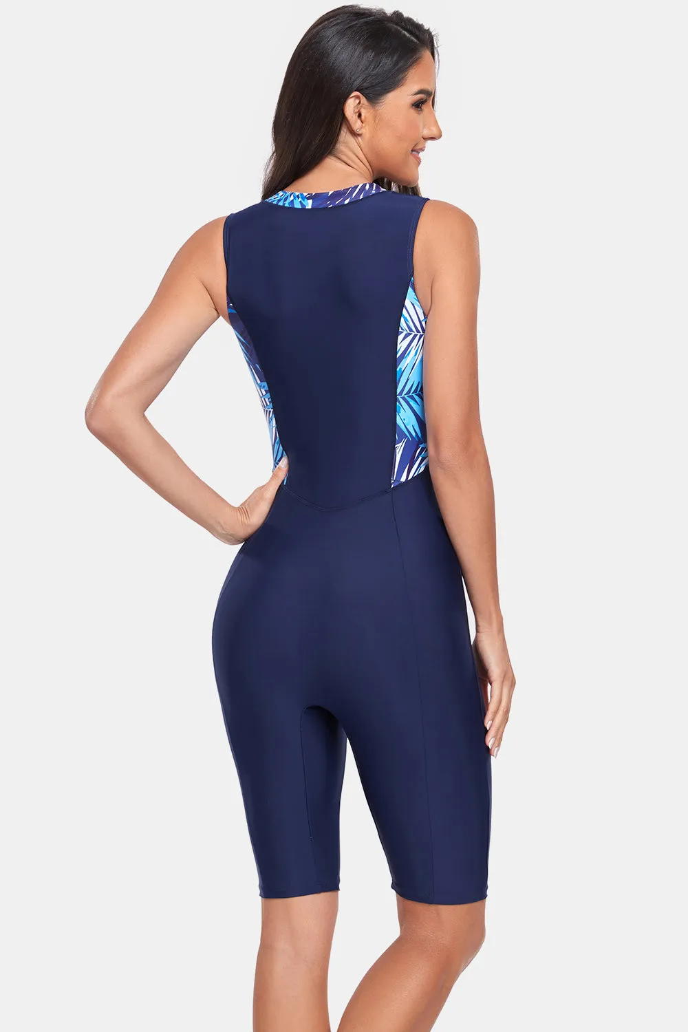 Printed Half Zip Sleeveless One Piece Swimwear sold by Charming Charlie product image thumbnail 2