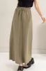 HYFVE Drawstring Washed Linen Maxi Skirt sold by Charming Charlie