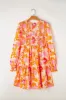 Frill Printed Long Sleeve Mini Dress sold by Charming Charlie