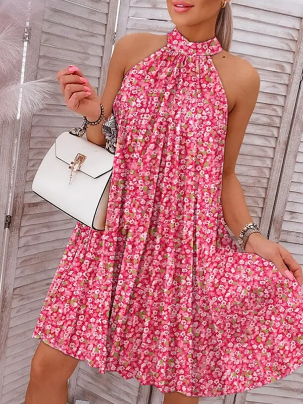 Printed Mock Neck Sleeveless Dress sold by Charming Charlie