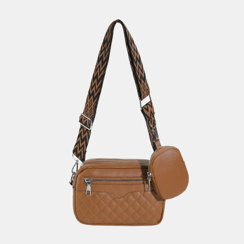 Stitching PU Leather Shoulder Bag sold by Charming Charlie