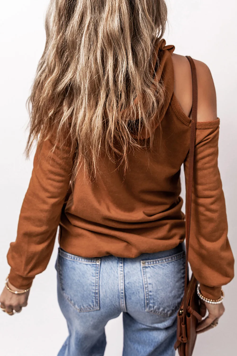 Cold Shoulder Long Sleeve Hoodie sold by Charming Charlie product image thumbnail 5