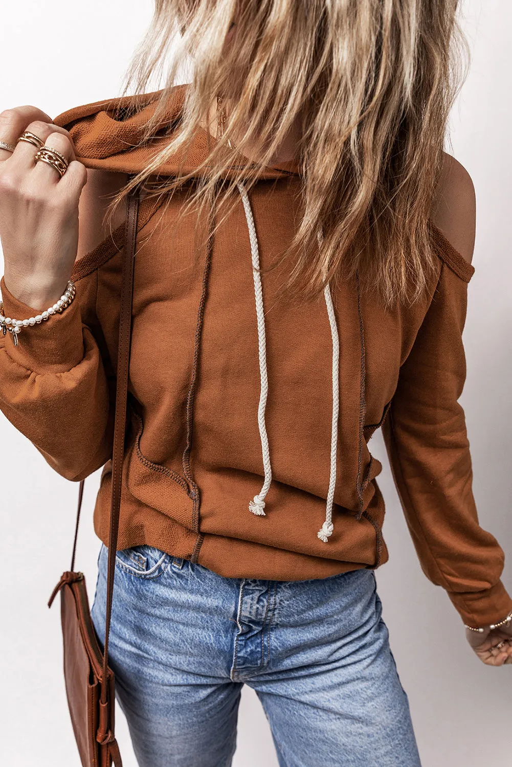 Cold Shoulder Long Sleeve Hoodie sold by Charming Charlie product image thumbnail 2