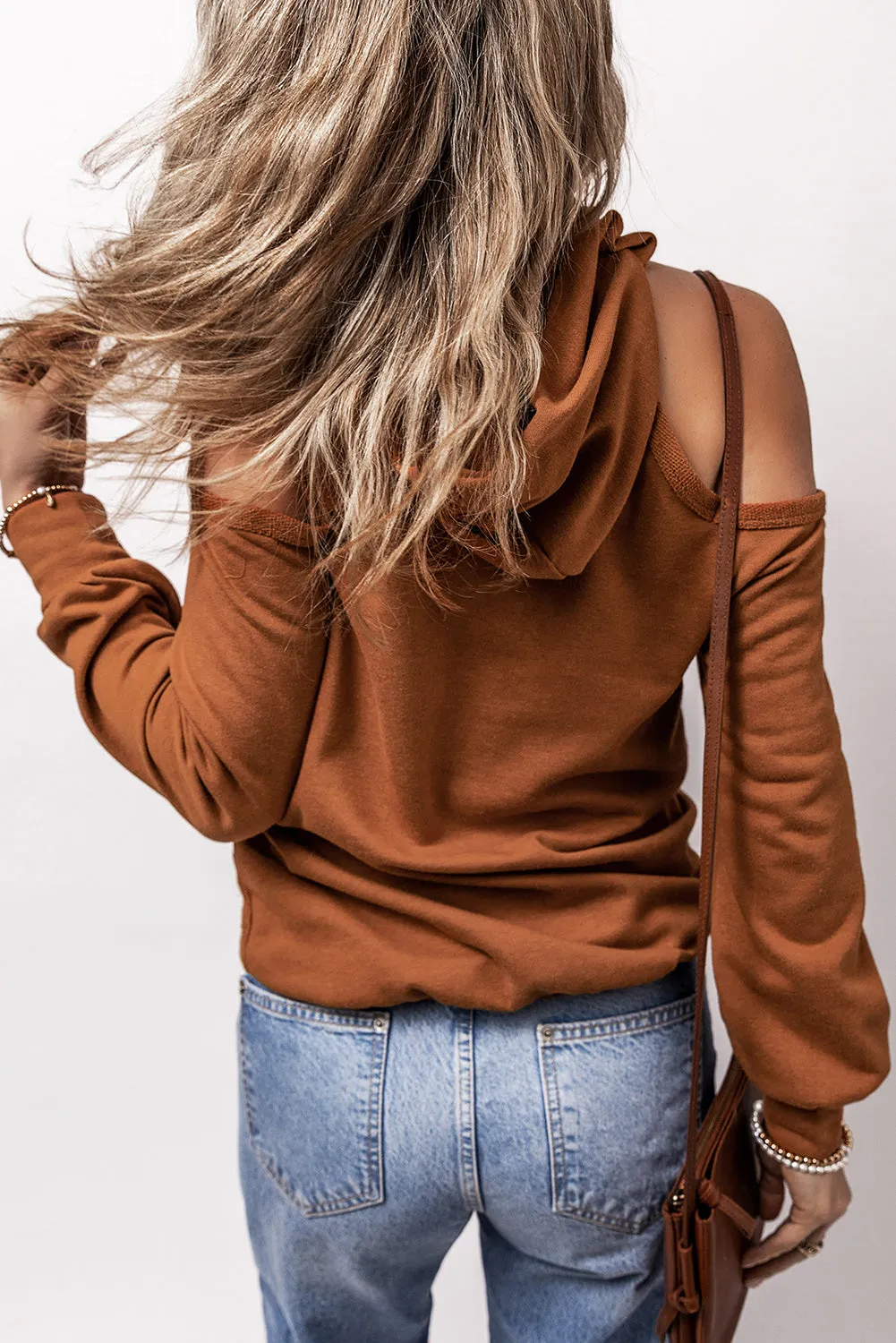 Cold Shoulder Long Sleeve Hoodie sold by Charming Charlie product image thumbnail 4