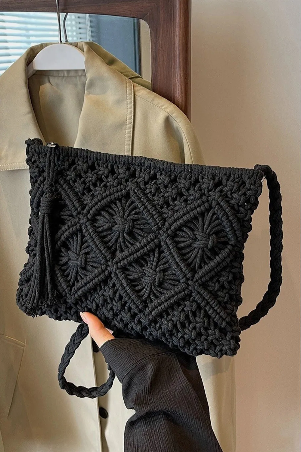 Zenana Woven Braided Strap Shoulder Bag sold by Charming Charlie