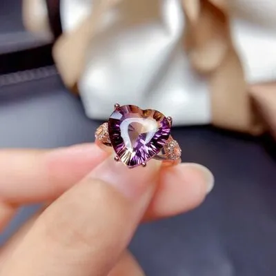 Rose Gold-Plated Artificial Gemstone Heart Ring sold by Charming Charlie