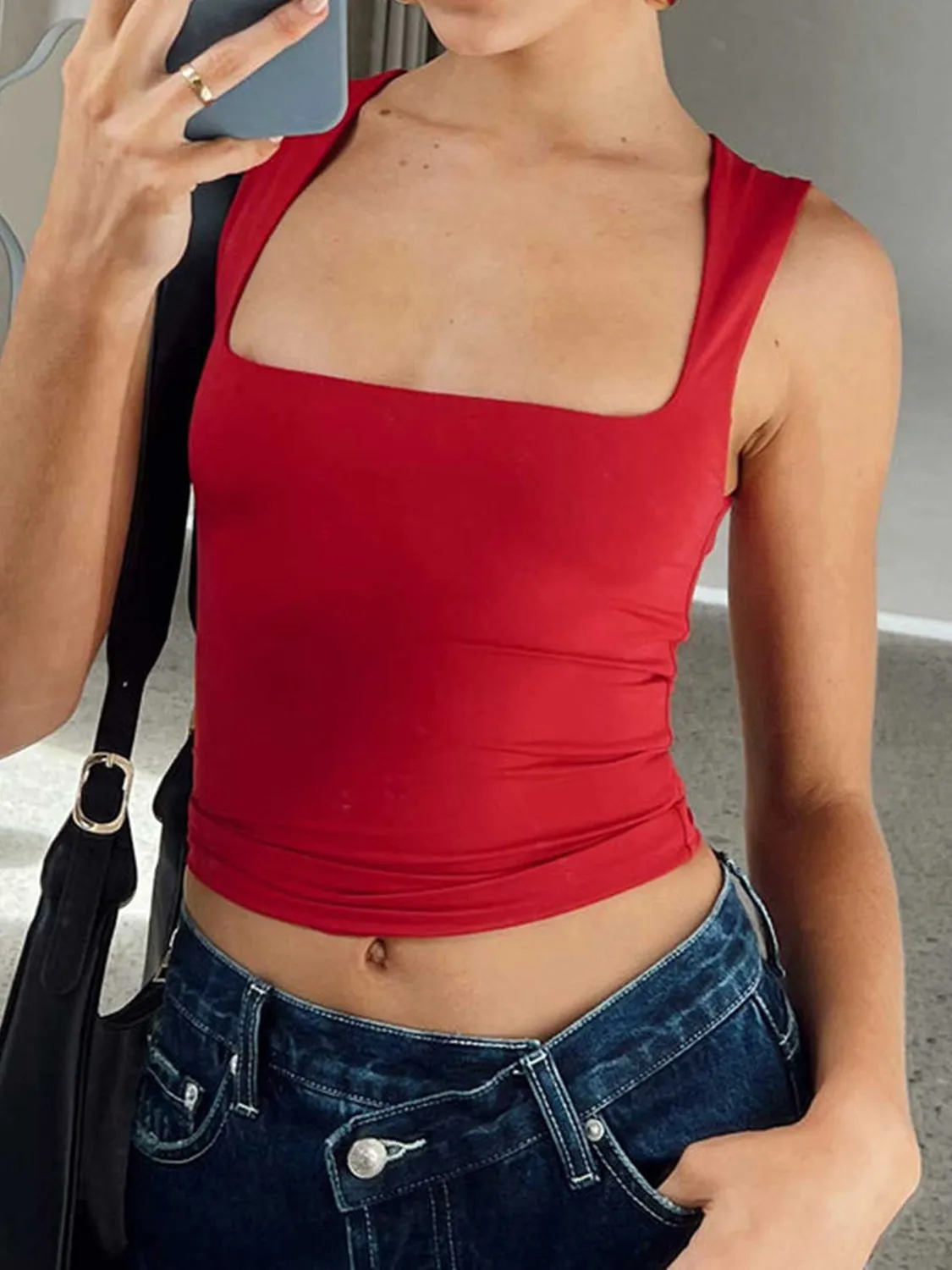 Square Neck Wide Strap Tank sold by Charming Charlie product image thumbnail 5