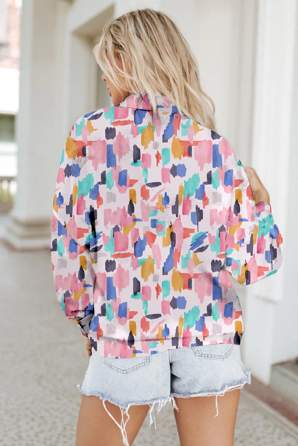 Printed Button Up Long Sleeve Shirt sold by Charming Charlie product image thumbnail 3