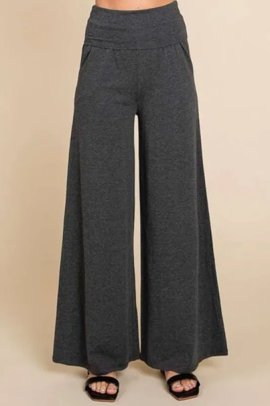 Culture Code Wide Waistband High Waist Wide Leg Pants sold by Charming Charlie