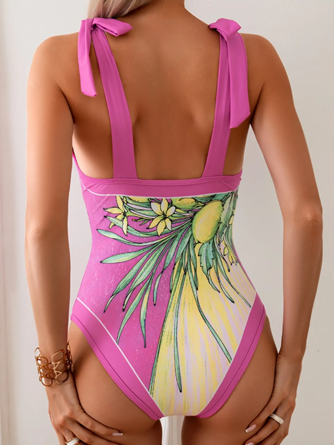 Printed V-Neck Tie Shoulder Swimwear and Skirt Set sold by Charming Charlie product image thumbnail 4