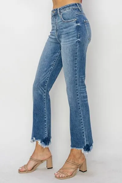 RISEN High Waist Raw Hem Flare Jeans sold by Charming Charlie product image thumbnail 4