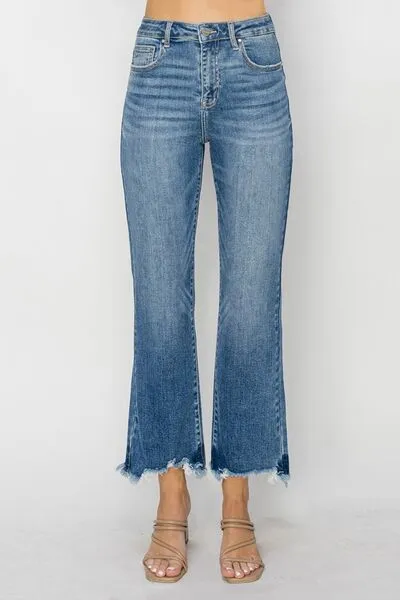 RISEN High Waist Raw Hem Flare Jeans sold by Charming Charlie product image thumbnail 5