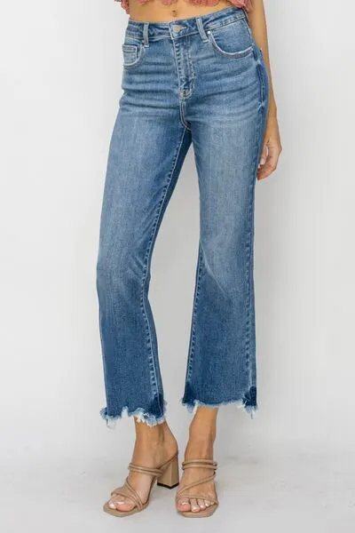 RISEN High Waist Raw Hem Flare Jeans sold by Charming Charlie product image thumbnail 3