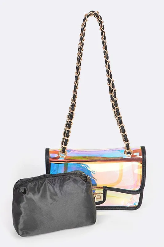 Holographic Vinyl Soft Clutch with Inner Pouch sold by Charming Charlie product image thumbnail 3