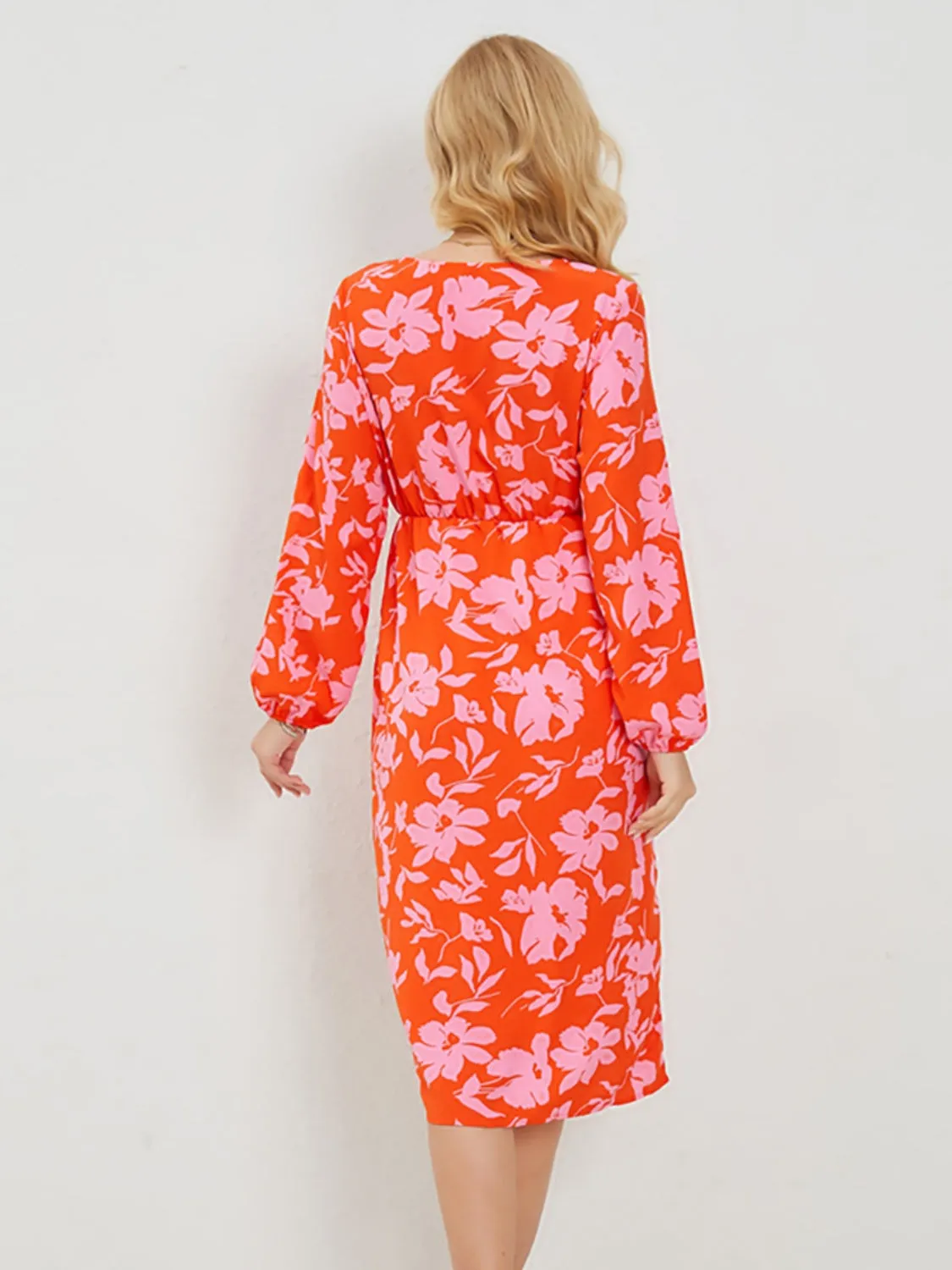 Printed Surplice Long Sleeve Midi Dress sold by Charming Charlie product image thumbnail 2