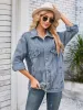 Button Up Long Sleeve Denim Jacket sold by Charming Charlie