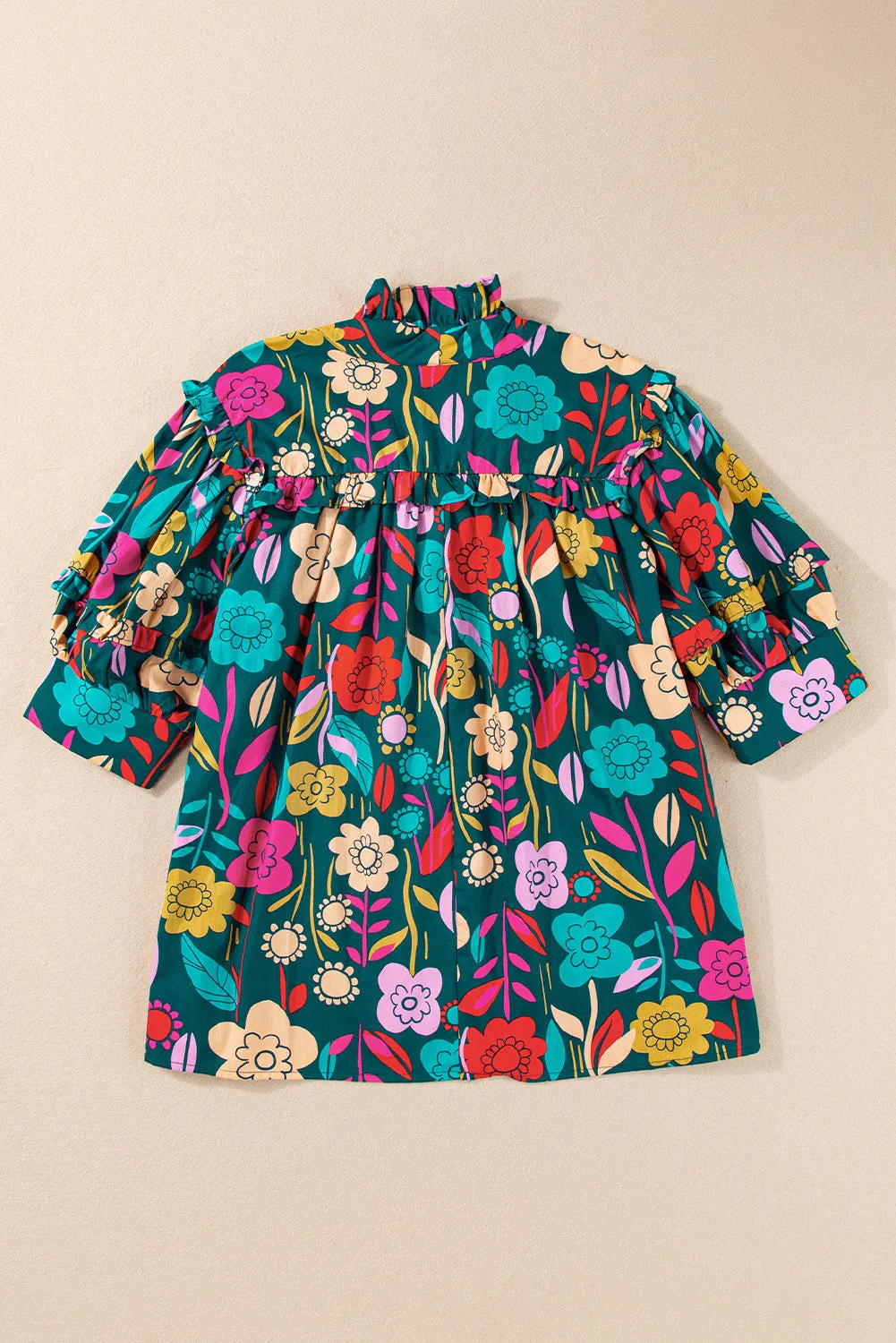 Printed Tie Neck Half Sleeve Blouse sold by Charming Charlie product image thumbnail 3