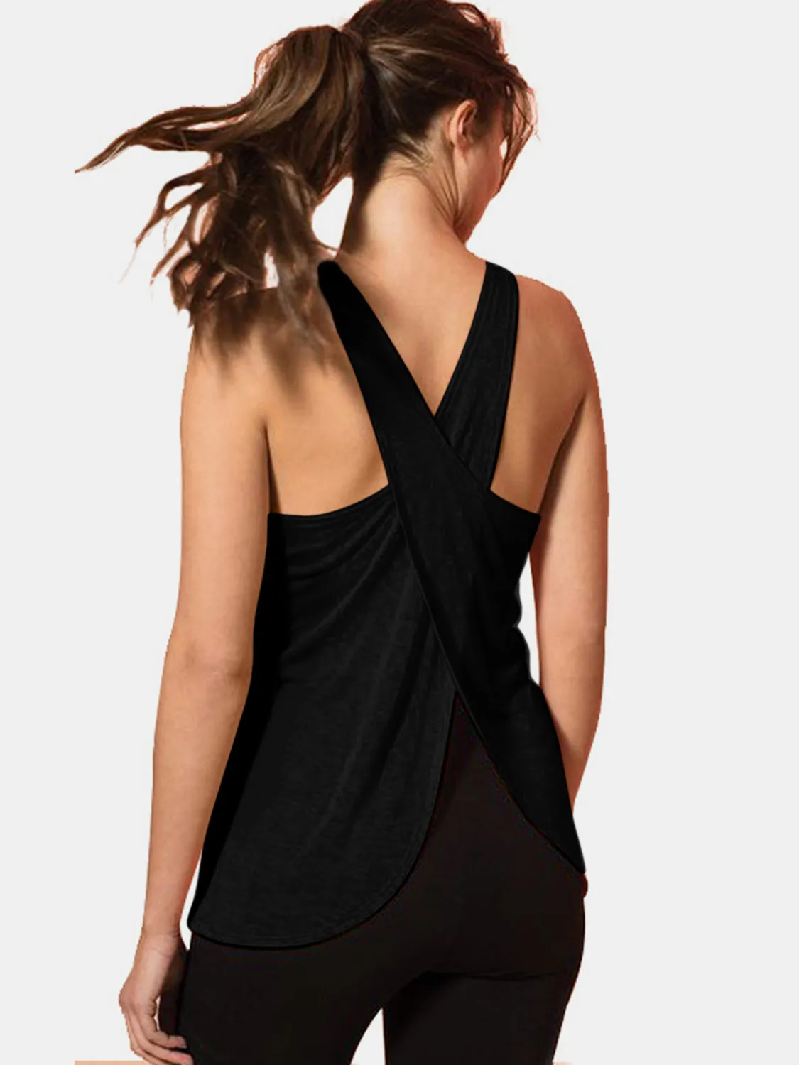 Crisscross Scoop Neck Active Tank sold by Charming Charlie product image thumbnail 4