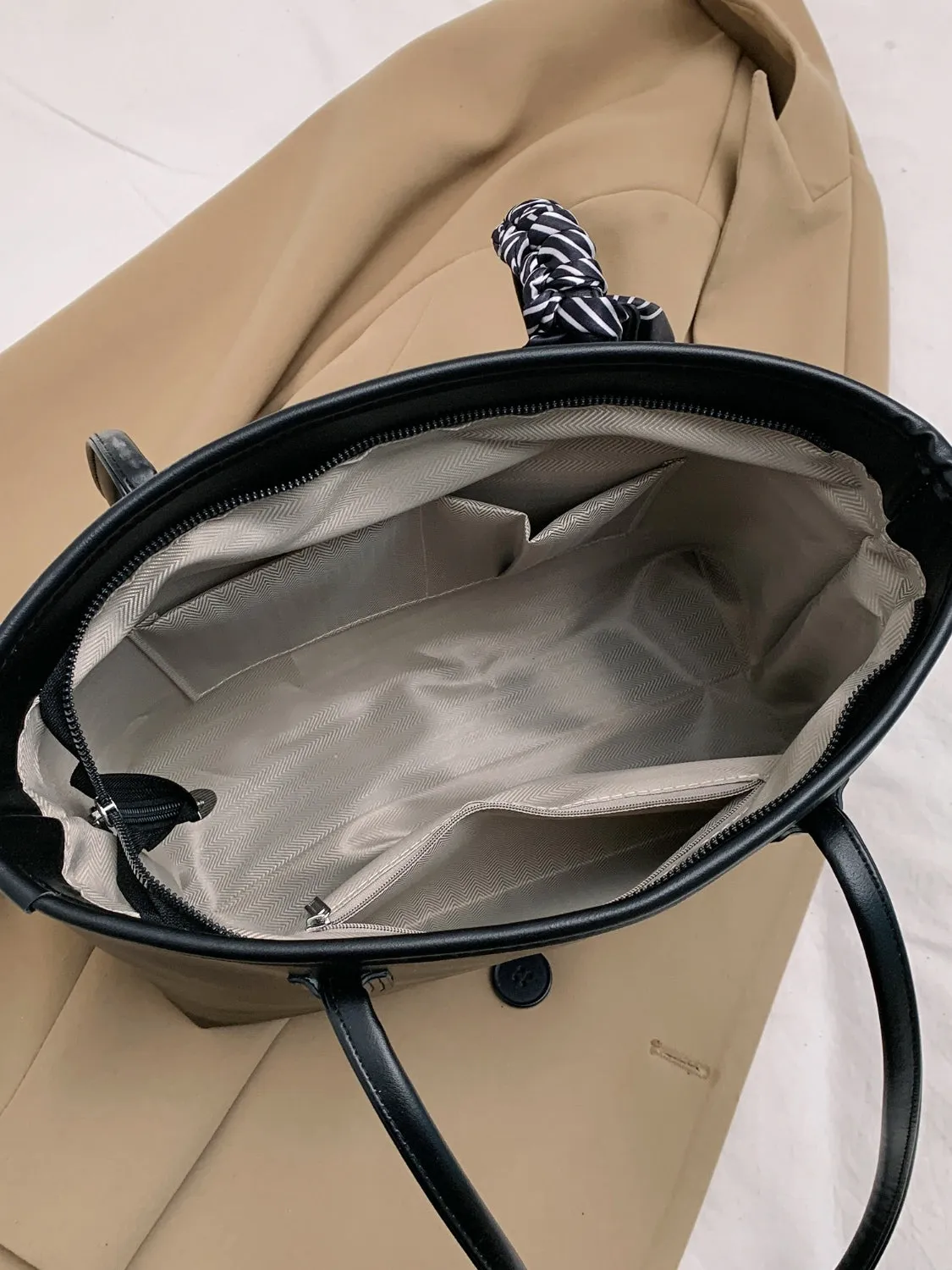 PU Leather Tote Bag sold by Charming Charlie product image thumbnail 4