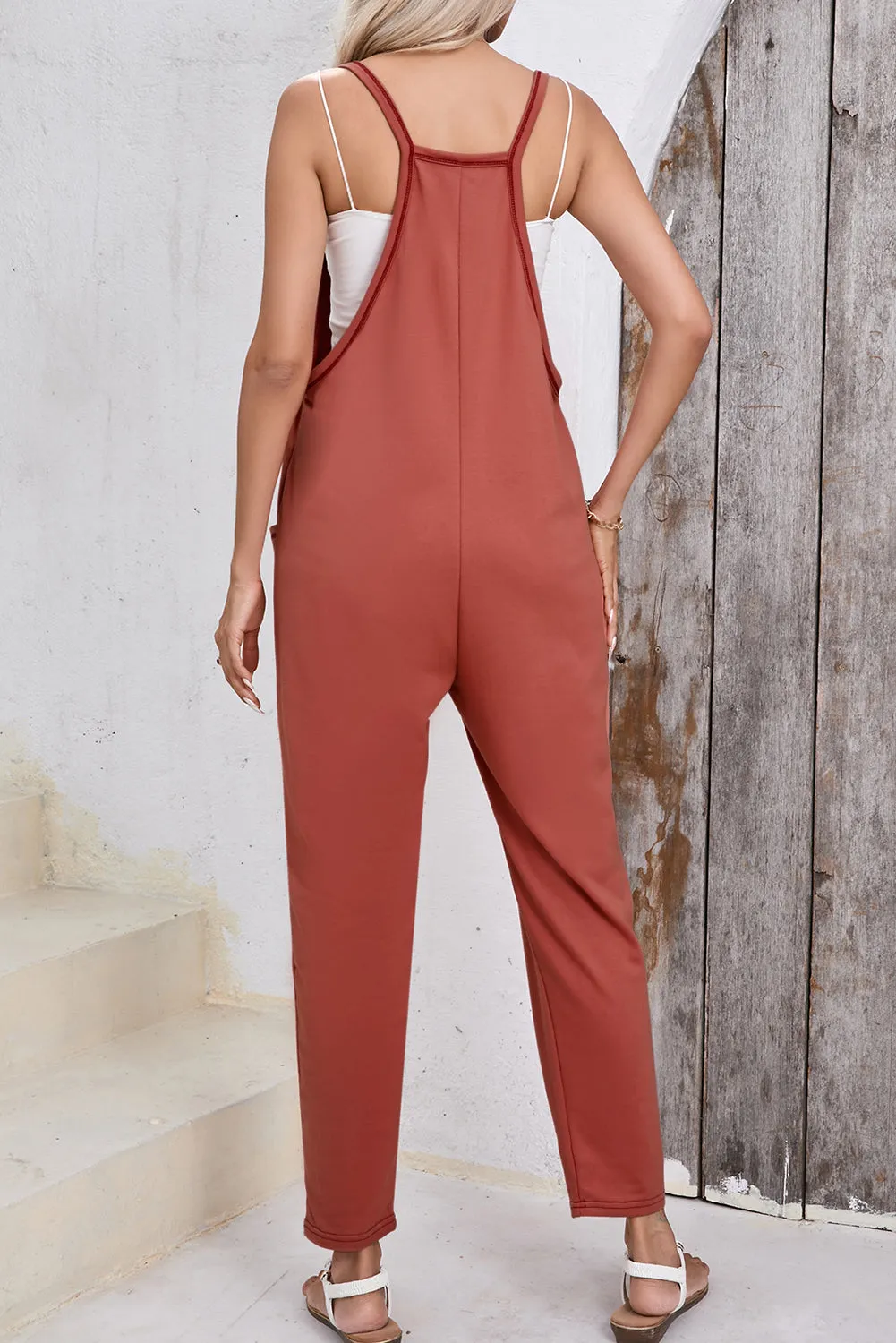 Scoop Neck Spaghetti Strap Jumpsuit sold by Charming Charlie product image thumbnail 2