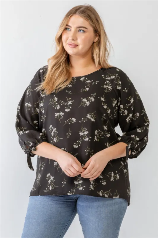 Zenobia Plus Size Floral Round Neck Blouse sold by Charming Charlie