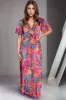 Printed Surplice Short Sleeve Maxi Dress sold by Charming Charlie