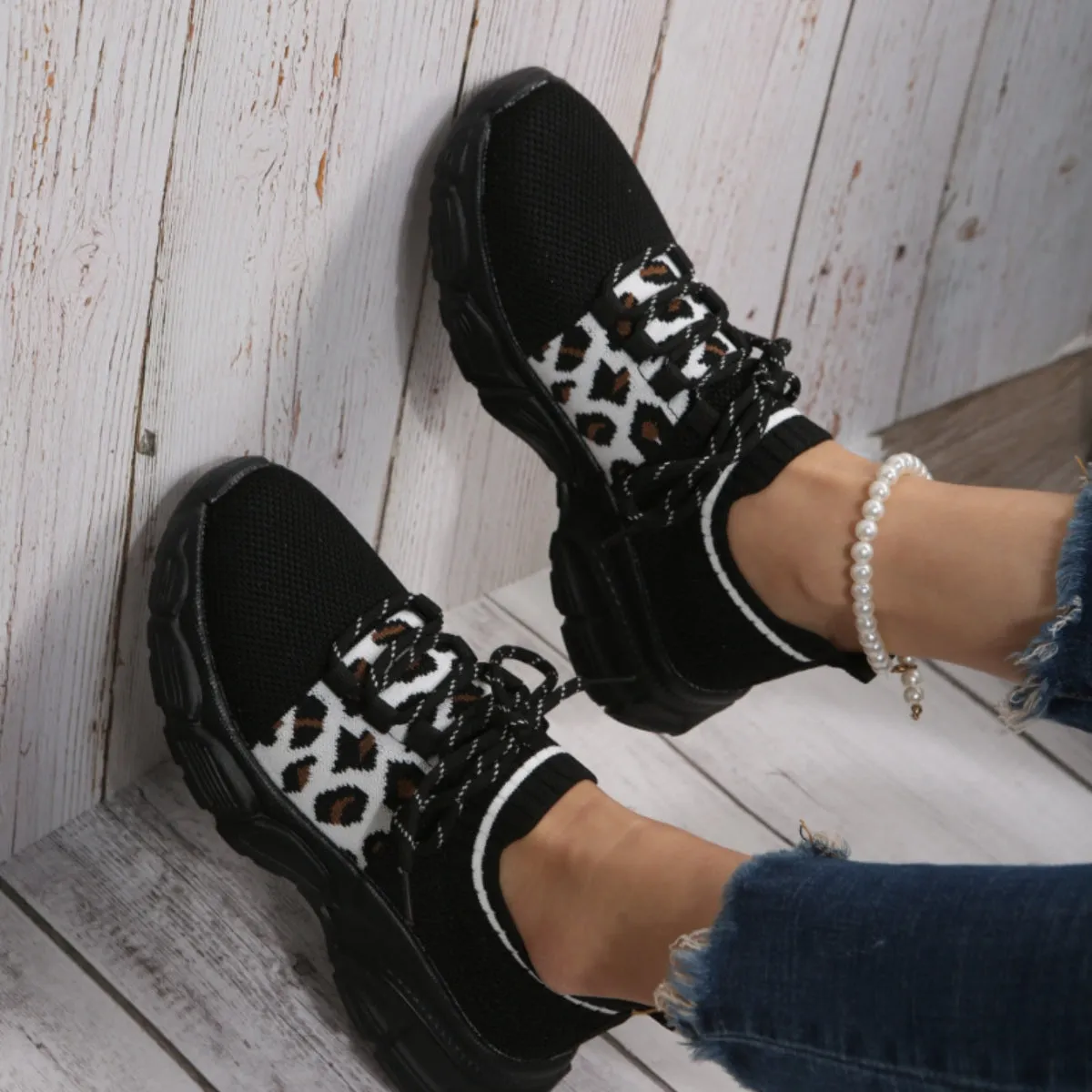 Tied Leopard Round Toe Sneakers sold by Charming Charlie product image thumbnail 4