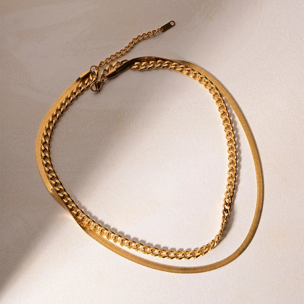 18K Gold-Plated Double Layered Necklace sold by Charming Charlie product image thumbnail 5