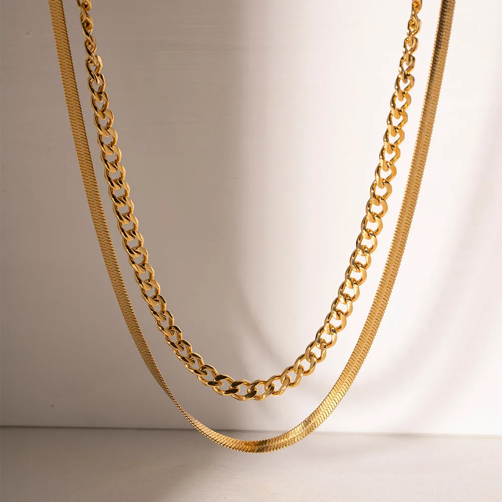 18K Gold-Plated Double Layered Necklace sold by Charming Charlie product image thumbnail 2