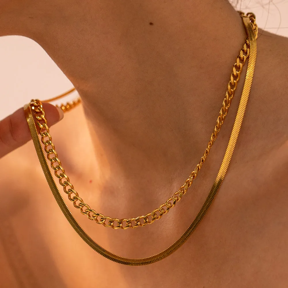 18K Gold-Plated Double Layered Necklace sold by Charming Charlie