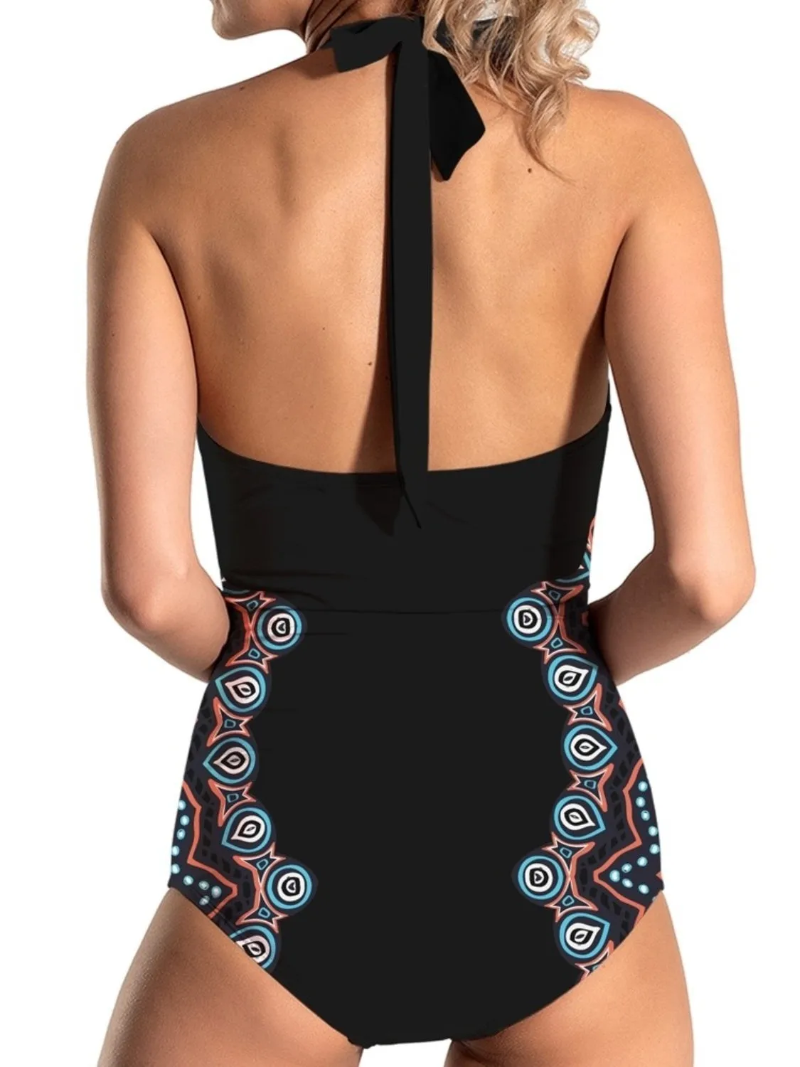 Cutout Printed Halter Neck One-Piece Swimwear sold by Charming Charlie product image thumbnail 2