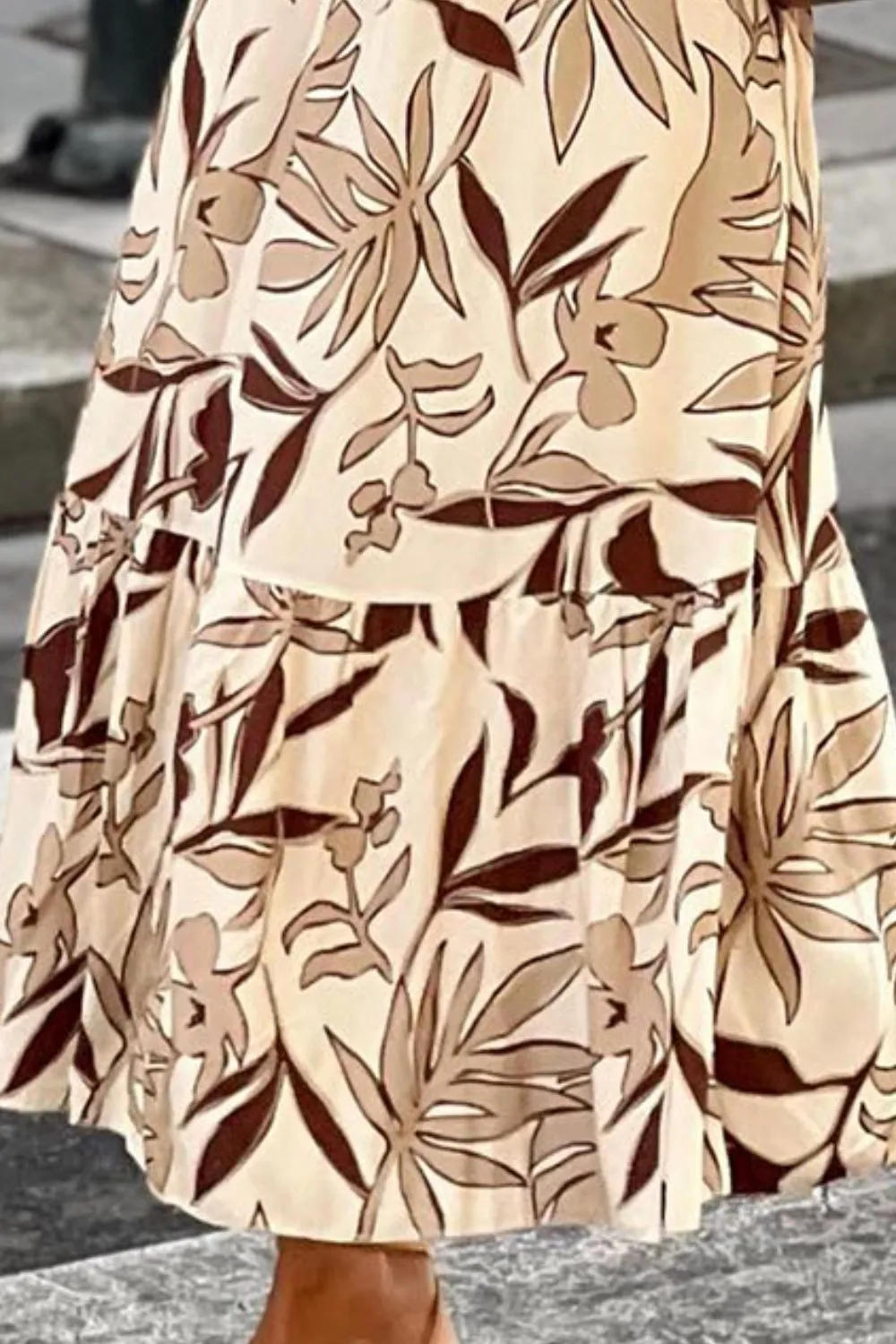 Ruffled Printed Cap Sleeve Midi Dress sold by Charming Charlie product image thumbnail 3