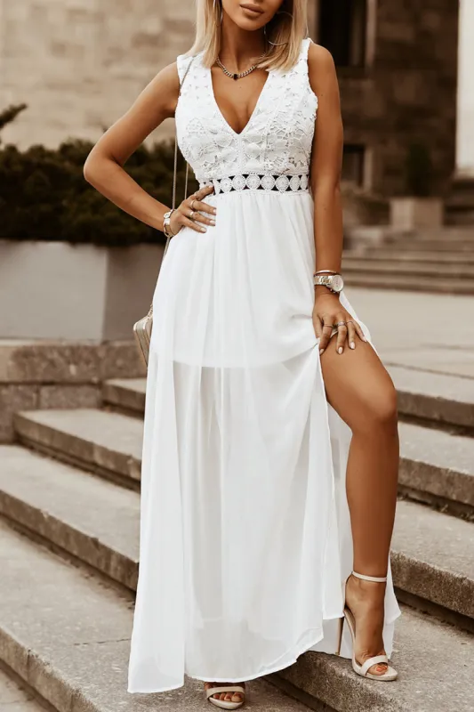 Slit Lace Detail V-Neck Dress sold by Charming Charlie