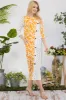 Celeste Full Size Floral Polka Dot Contrast Midi-Dress with Pockets sold by Charming Charlie