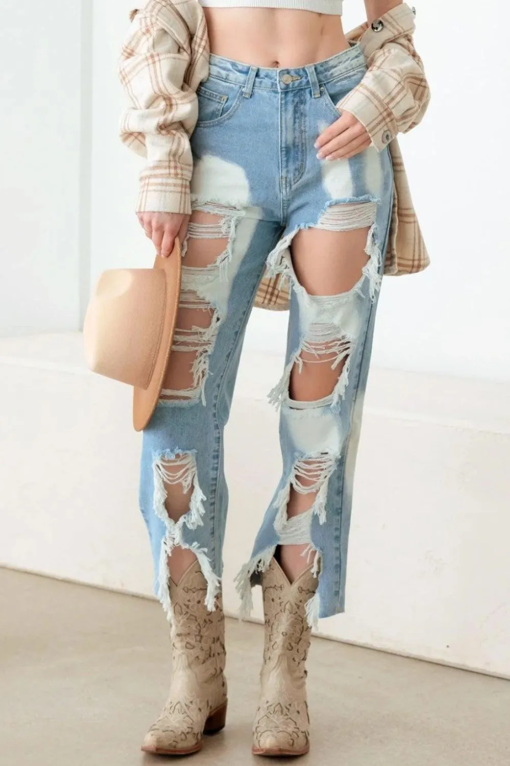 Litz La Frayed Cut Distressed Jeans sold by Charming Charlie product image thumbnail 2